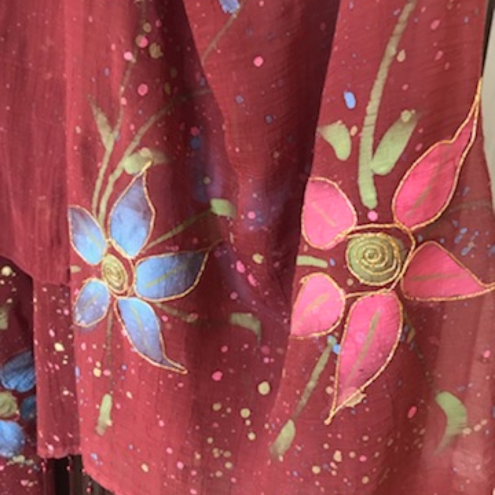 NEW Italian Designer Painted Scarf